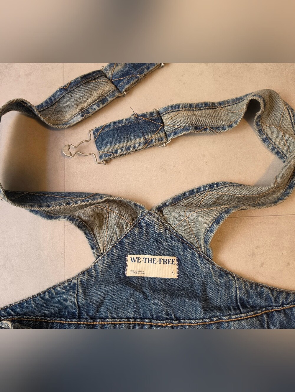 We The Free Drifter Patched Overalls Free People Wide Leg Small Short(Has Scent) - Picture 15 of 16